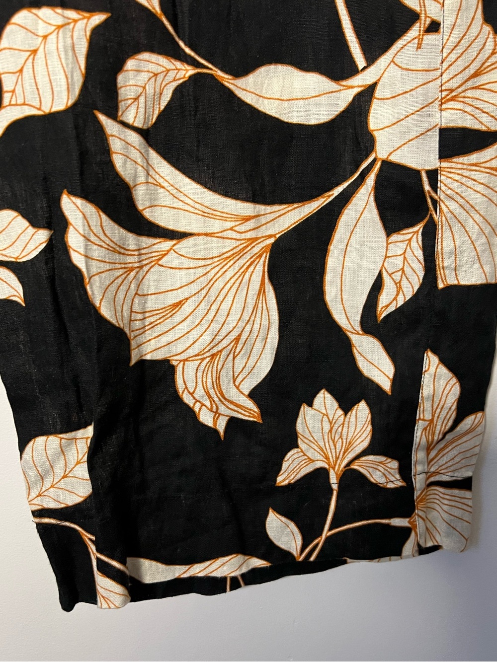 Cynthia Rowley Black Wide-Leg Floral Pants Elasticated Waist Summer - Picture 6 of 9